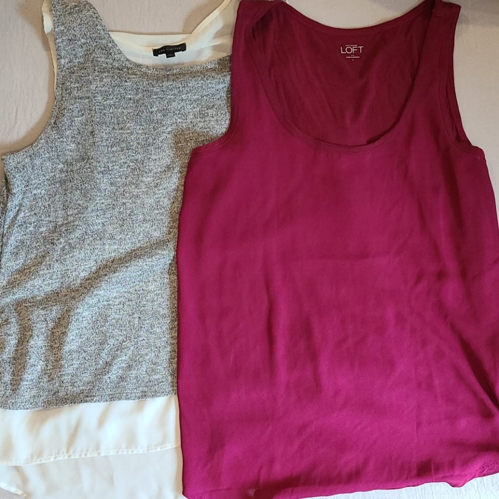The limited and Ann Taylor loft sleeveless tops